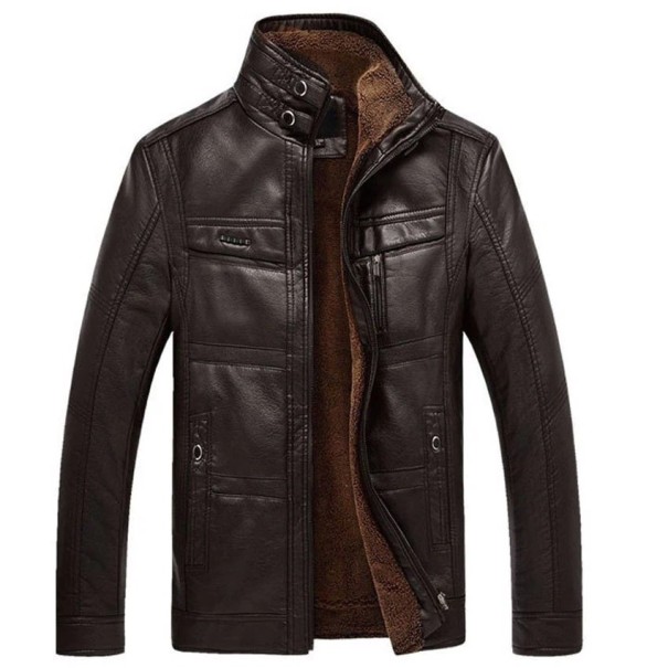 Heren leren winterjas F1126