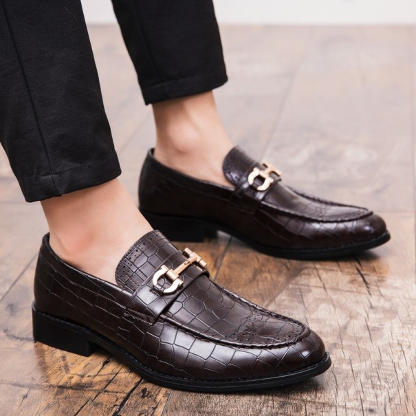 Heren loafers met hak J1488 bruin 42