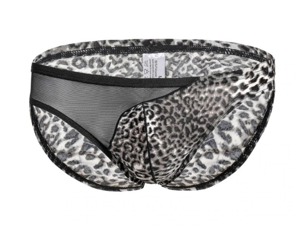 Heren luipaard slip zwart XS