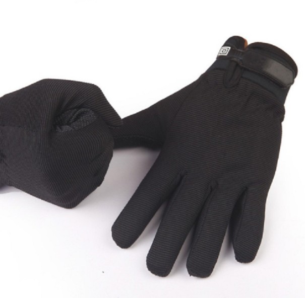 Heren motorhandschoenen in militaire stijl J2158 zwart