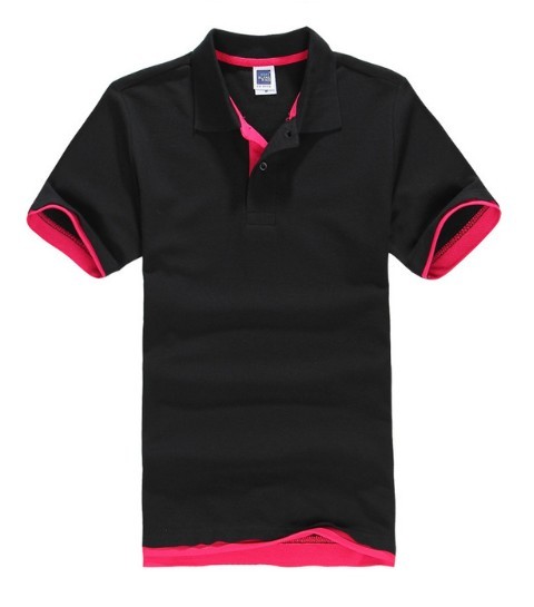 Heren poloshirt Jay J3518 zwart - roze M