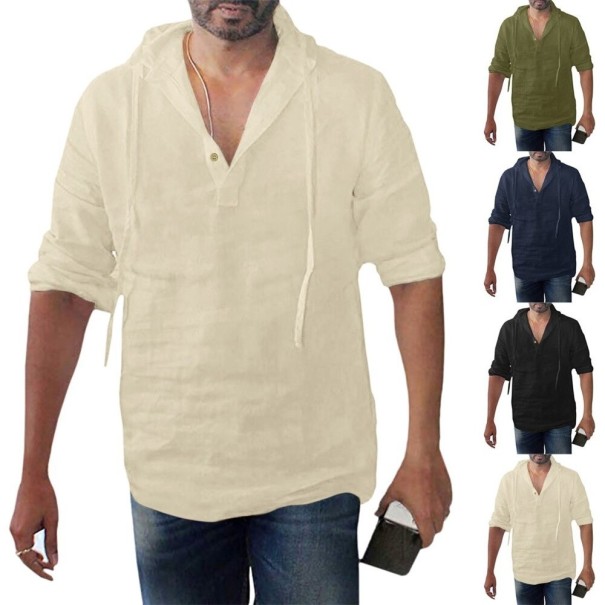 Heren poloshirt met capuchon F600
