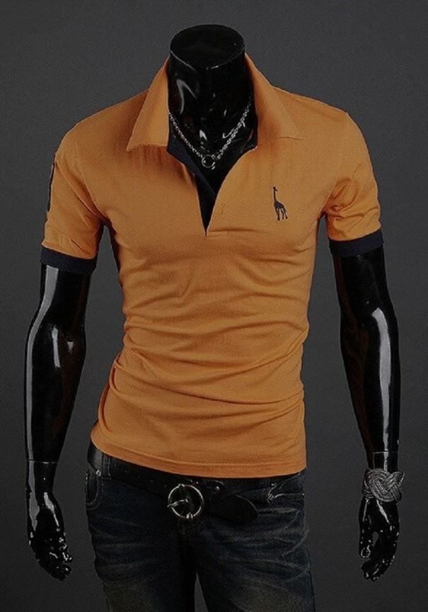Heren poloshirt T2225 donkergeel M