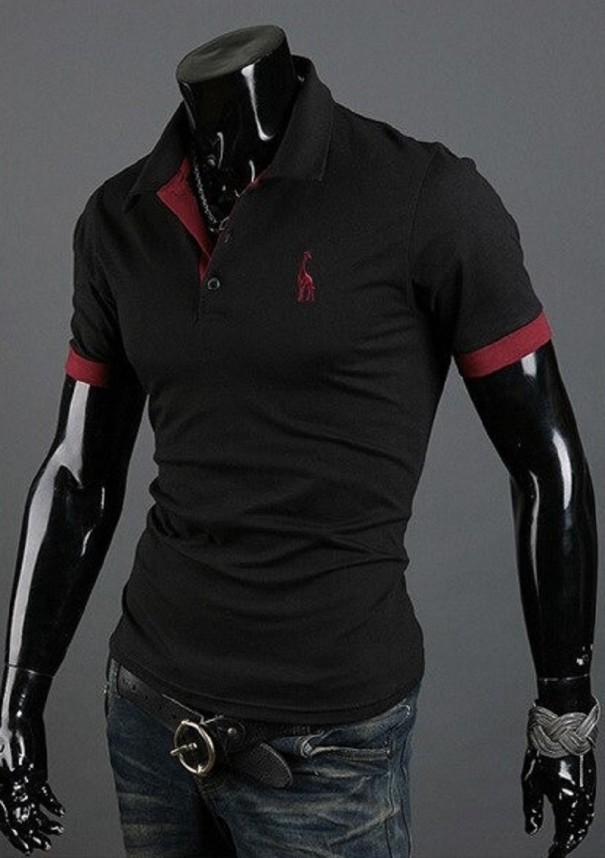 Heren poloshirt T2225 zwart XL