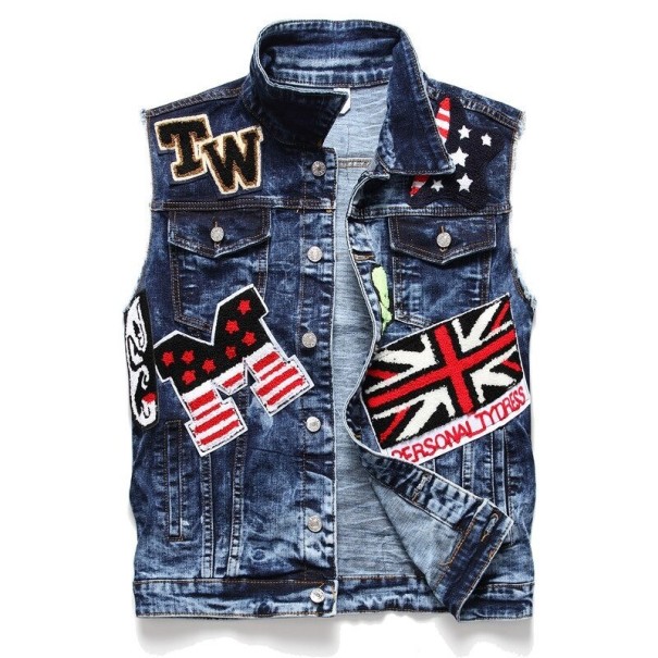Heren punk vest M 2