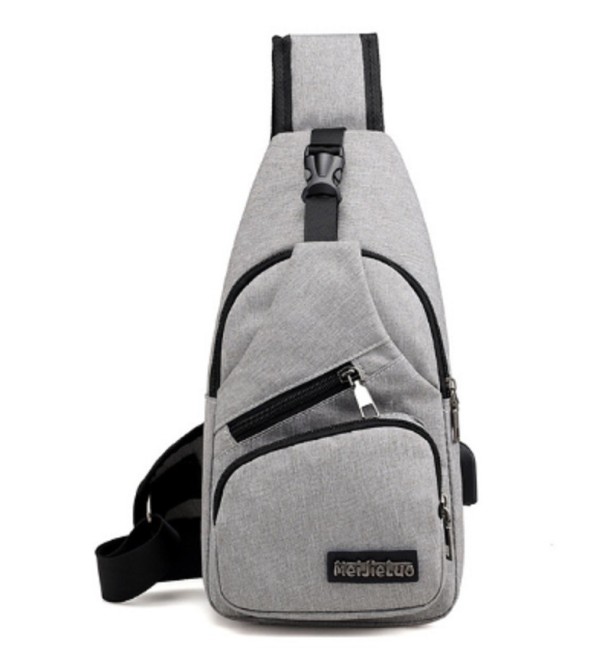 Heren schoudertas met USB-poort J2091 grijs