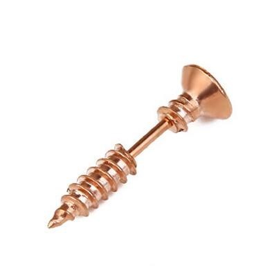 Heren schroefvormige oorbellen J3241 brons