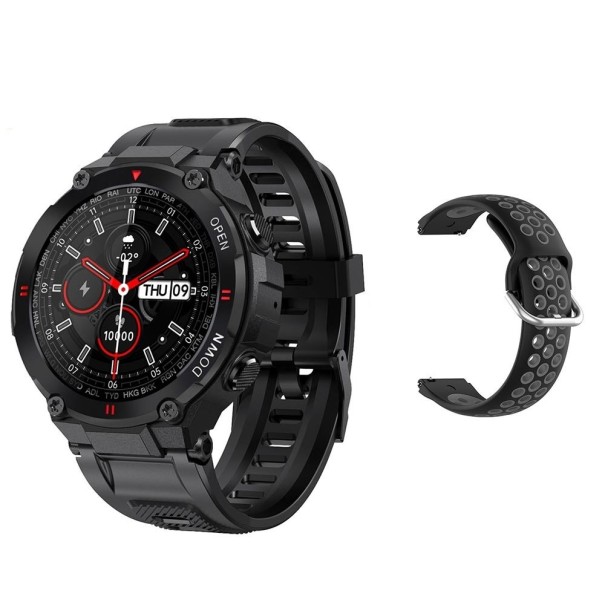 Heren smartwatch met vervangende band K1449 grijs