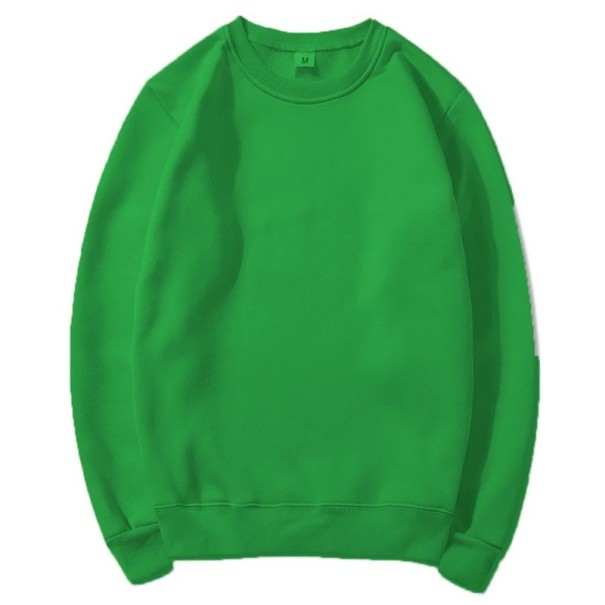 Heren sweatshirt effen in verschillende kleuren Comfortabel sweatshirt van polyester voor dagelijks gebruik Stijlvolle basisgarderobe voor mannen groen L