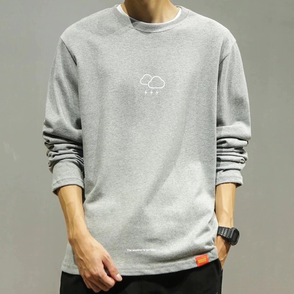 Heren sweatshirt F110 lichtgrijs L