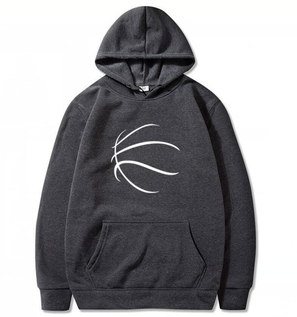 Heren sweatshirt met ballenprint donkergrijs XXS