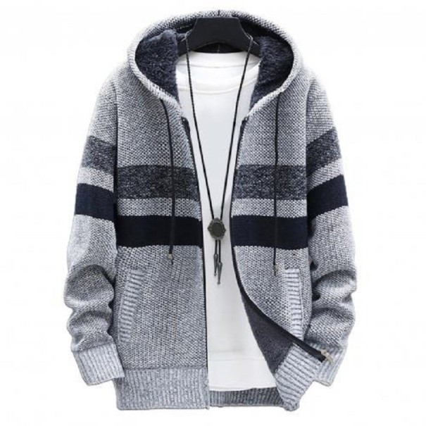 Heren sweatshirt met bont F93 lichtgrijs XL