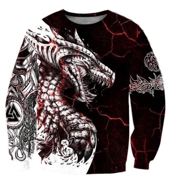 Heren sweatshirt met draak S 2
