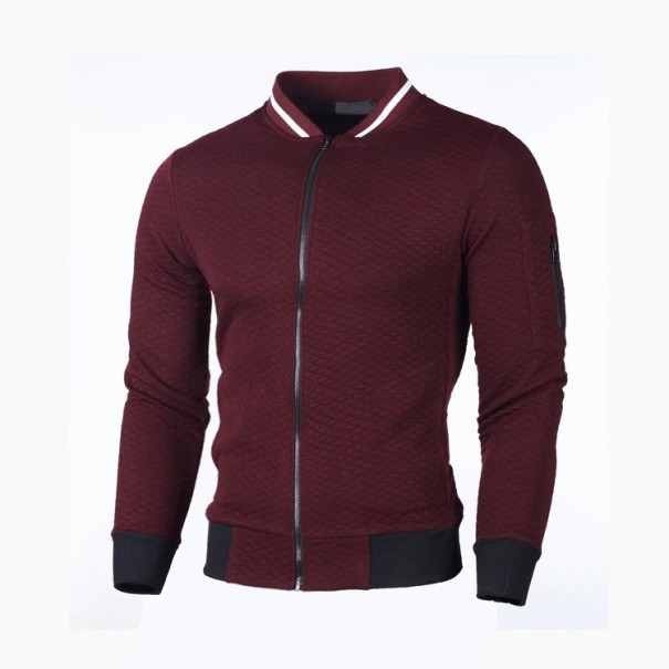Heren sweatshirt met kraag F7 wijnrood L