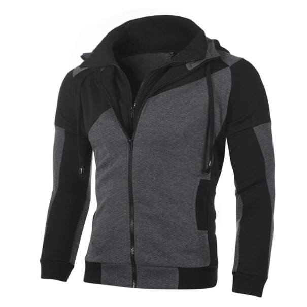 Heren sweatshirt met ritsen F26 donkergrijs XL