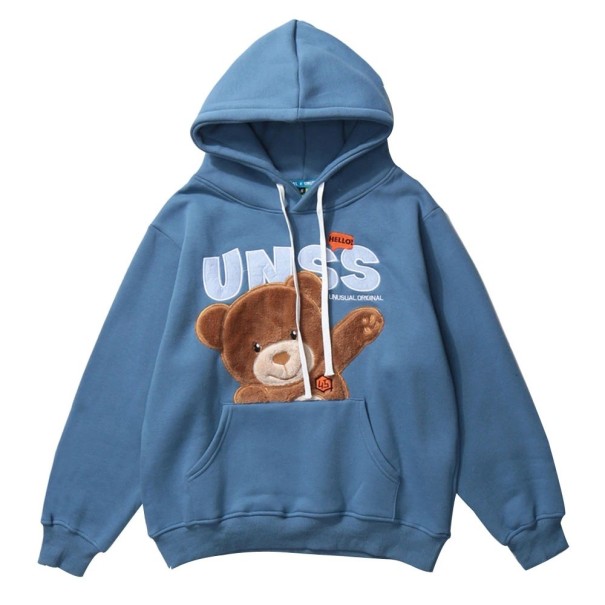 Heren sweatshirt met teddybeer F129 blauw M