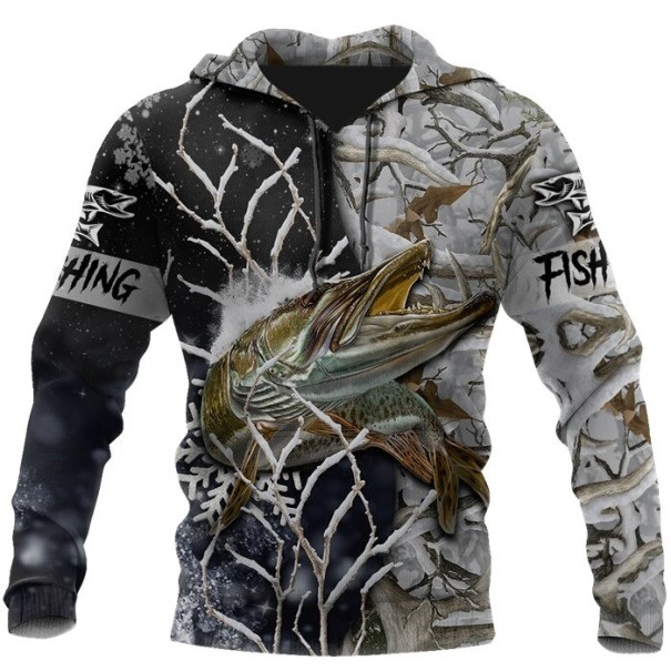 Heren sweatshirt met vissenprint F85 XS 1