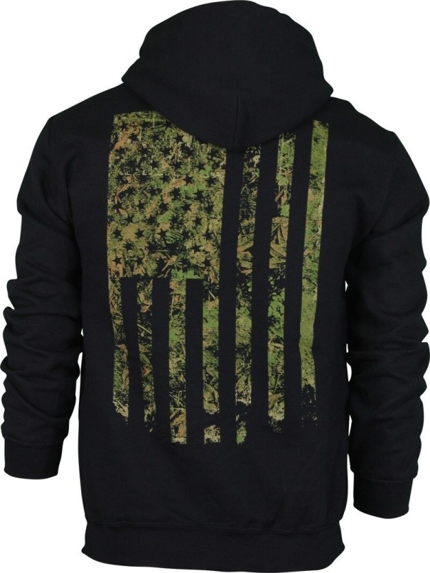 Heren sweatshirt met vlag zwart M