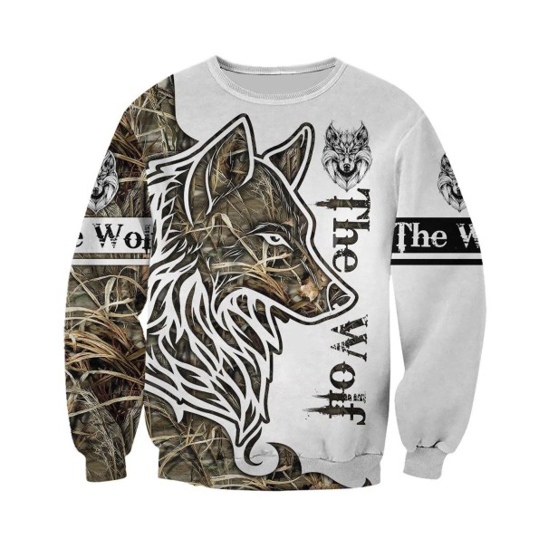 Heren sweatshirt met wolf F91 XS