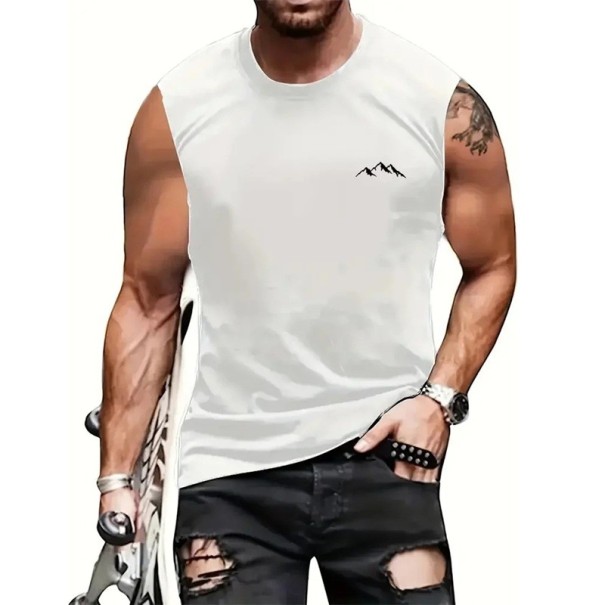 Heren T-shirt Effen met Ronde Hals O Print Bergen Polyester Lichtgewicht Zomer Top voor Sport Vrije Tijd Natuur wit XS