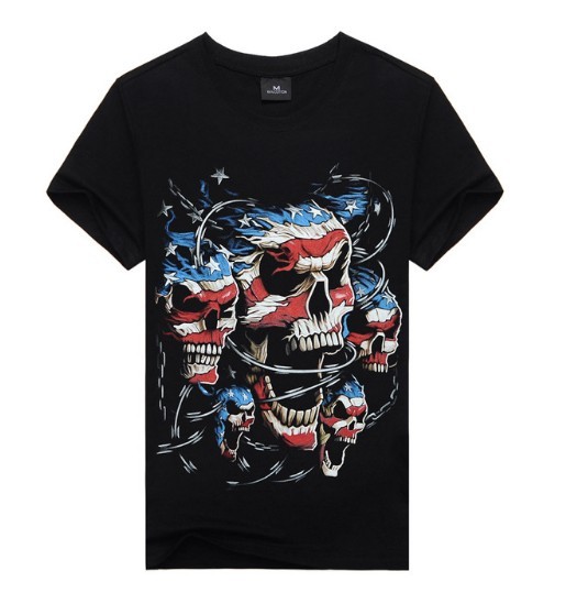 Heren T-shirt met 3D skeletprint L