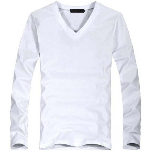 Heren T-shirt met lange mouwen T2041 wit S 2