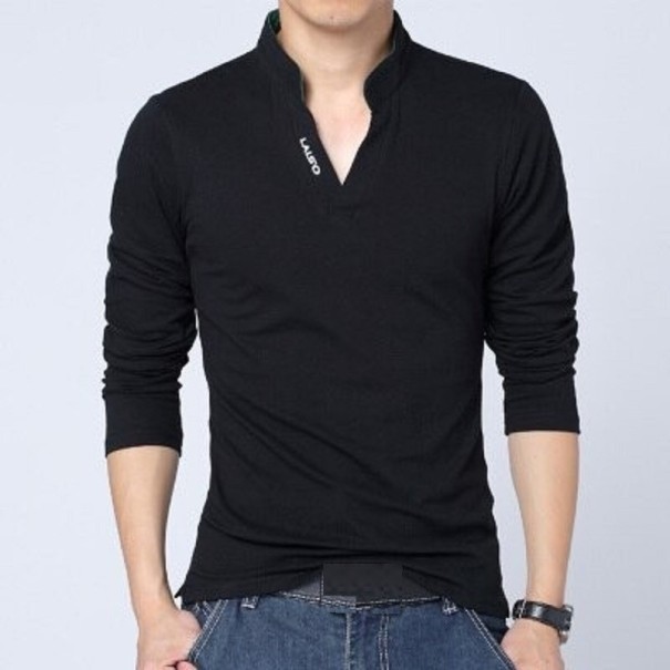Heren T-shirt met lange mouwen T2046 zwart M