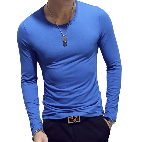 Heren T-shirt met lange mouwen T2062 blauw M 1