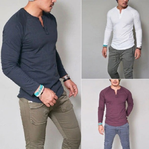 Heren T-shirt met lange mouwen T2094