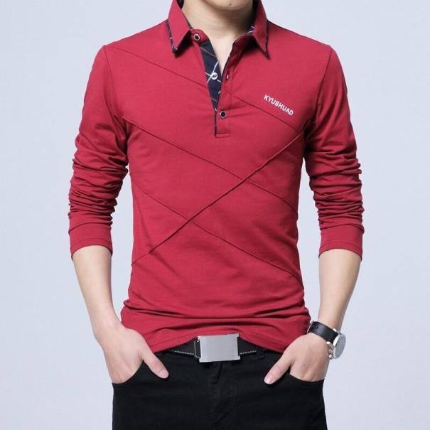 Heren T-shirt met lange mouwen T2221 rood XL
