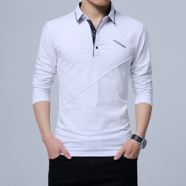 Heren T-shirt met lange mouwen T2221 wit XS