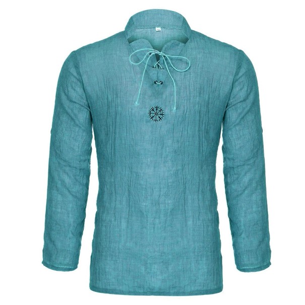 Heren T-shirt met lange mouwen T2243 turquoise 4XL