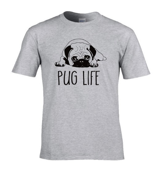 Heren T-shirt met print - MOPS J1532 lichtgrijs L