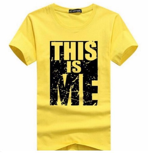 Heren T-shirt THIS IS ME J2946 geel 3XL