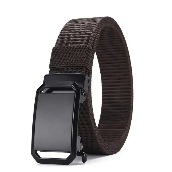Heren tactische canvas riem 120 x 3,5 cm Verstelbare riem met automatische gesp Duurzame sportriem Werk Militaire toepassing donkerbruin