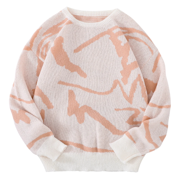 Heren trui met lange mouwen en ronde hals Eenvoudig patroon Elegante gebreide trui Herfst- en wintermode Polyester Verschillende kleuren roze S