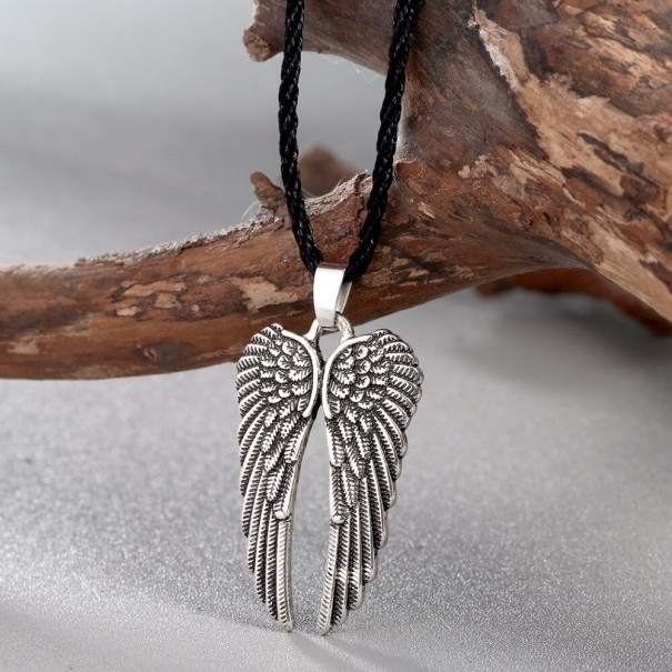 Heren vleugelketting zilver