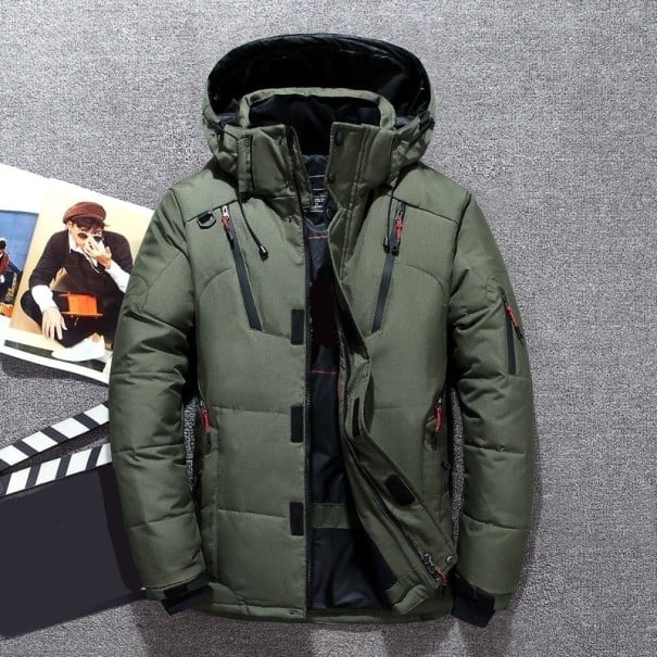 Heren winter donsjack S43 legergroen M