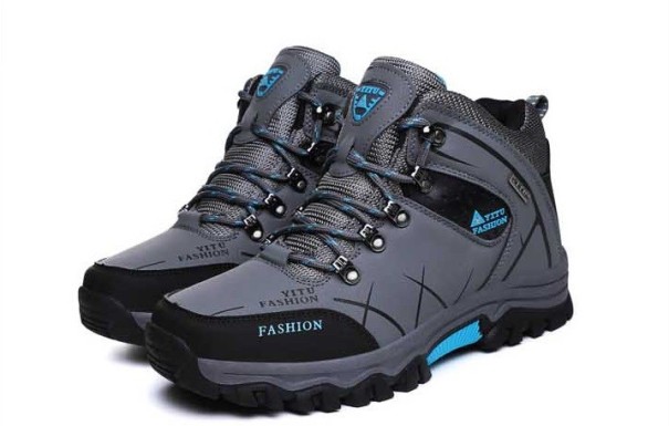 Heren winter enkellaarsjes met bont J2210 grijs 40