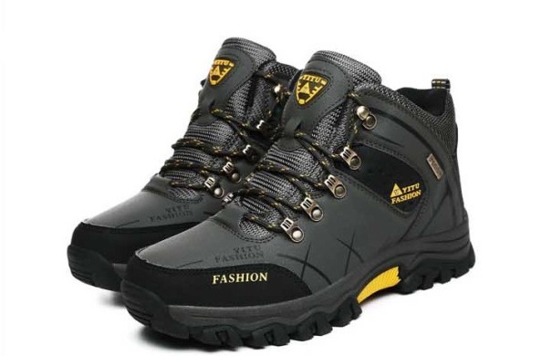 Heren winter enkellaarsjes met bont J2210 groen 45