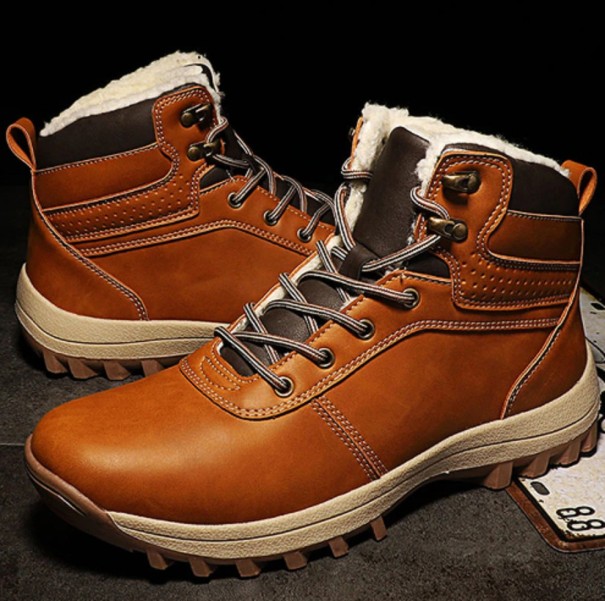 Heren winter enkellaarsjes met veters J2209