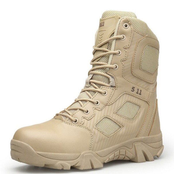 Heren winter leren hoge laarzen A1578 beige 43
