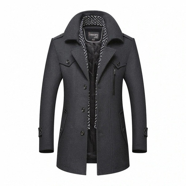 Heren winter wollen jas S61 donkergrijs M