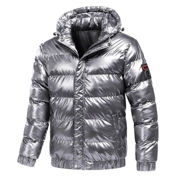 Heren winterjas F1246 zilver L