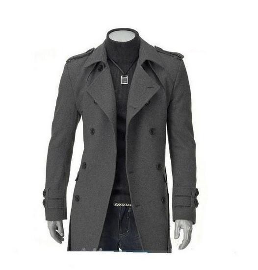 Heren winterjas met riem J1569 grijs S