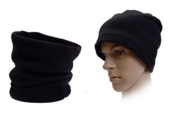 Heren wintermuts en nekwarmer 2-in-1 J3240 zwart
