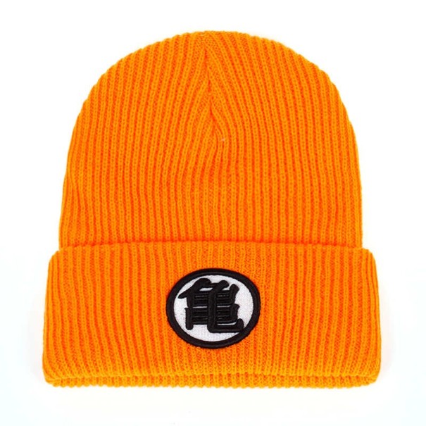 Heren wintermuts met embleem J1460 oranje