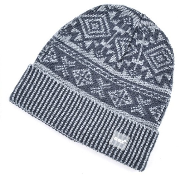 Heren wintermuts met kerstborduursel J2633 lichtgrijs