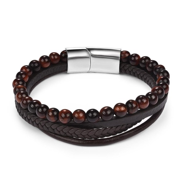 Herenarmband met meerdere lagen kralen 18,5 cm 5