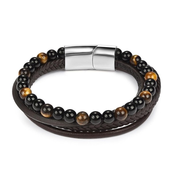 Herenarmband met meerdere lagen kralen 18,5 cm 6